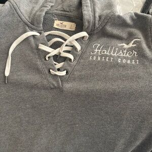 Hollister Charcoal Lace-Up Sweatshirt